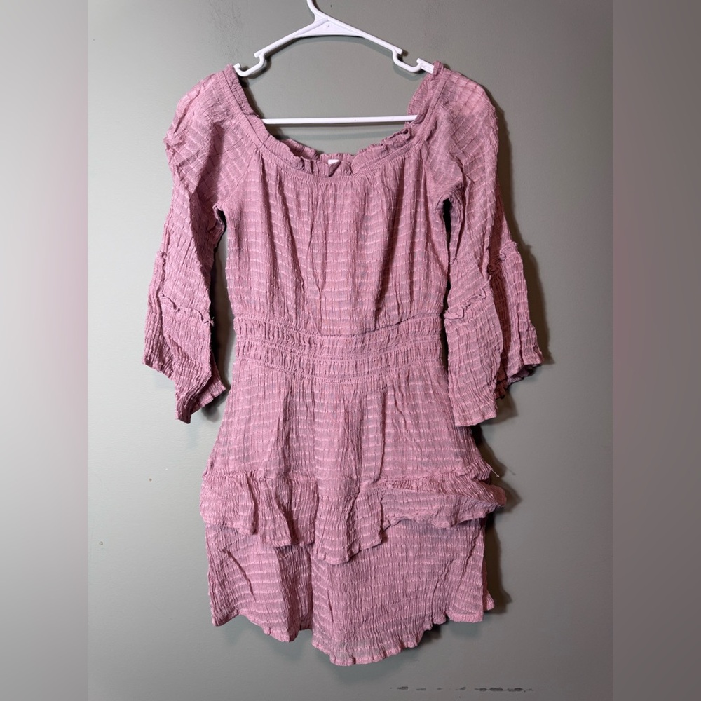 Le Lis Collection Women’s Dusty Rose/Mauve Ruffle Sleeve Dress Small‎